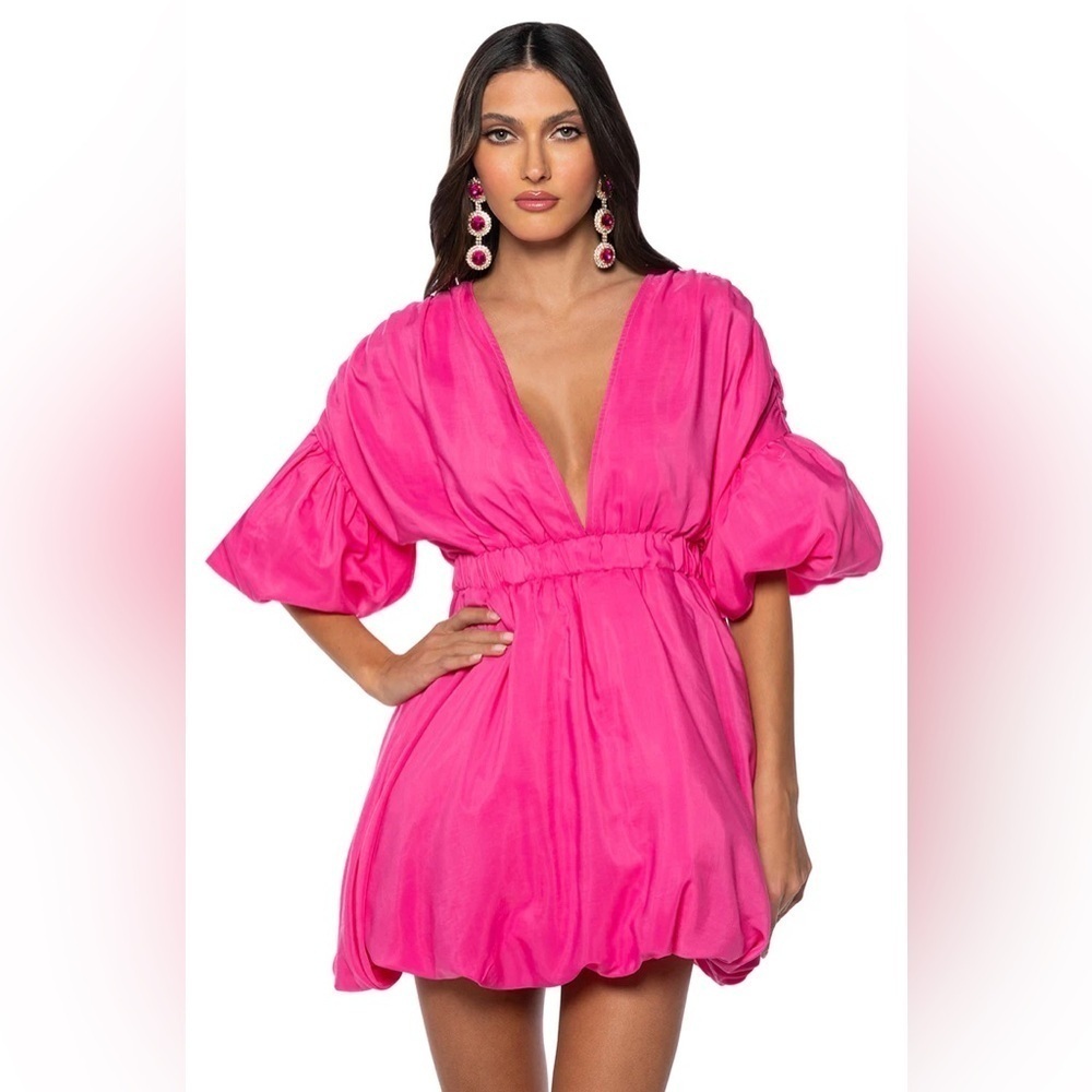 AKIRA Label, June Pillow Dress,Vibrant Fuchsia,Never Worn,Pop-Fashion,Size Sm